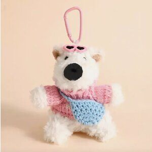 White, Pink And Blue with Crochet Cute Bear Key Chain